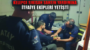 İtfaiye ekipleri sıkışan kelepçeyi çıkarttı