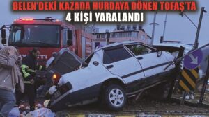 Hurdaya dönen Tofaş’taki 4 kişi yaralandı