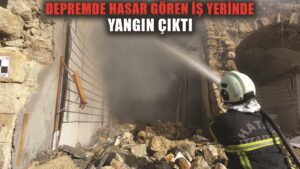Onarılmayı bekleyen iş yerinde yangın çıktı